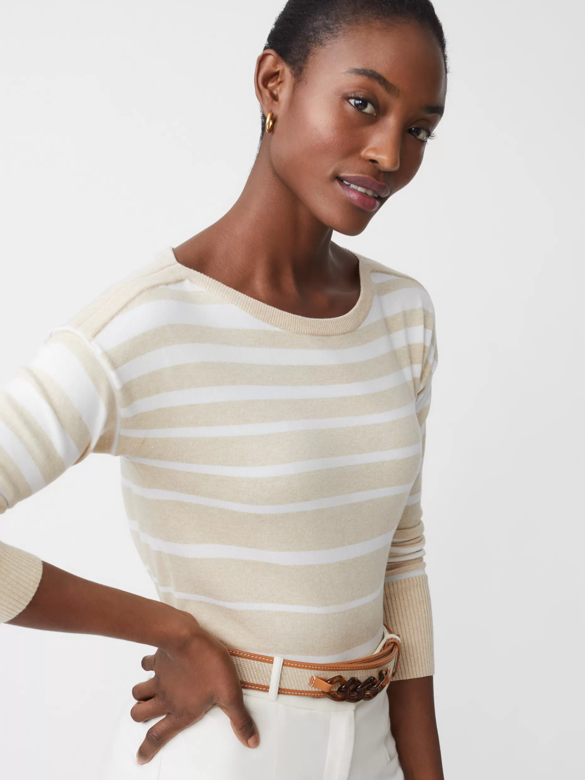 J. McLaughlin Marin Sweater In Stripe-Women Sweaters