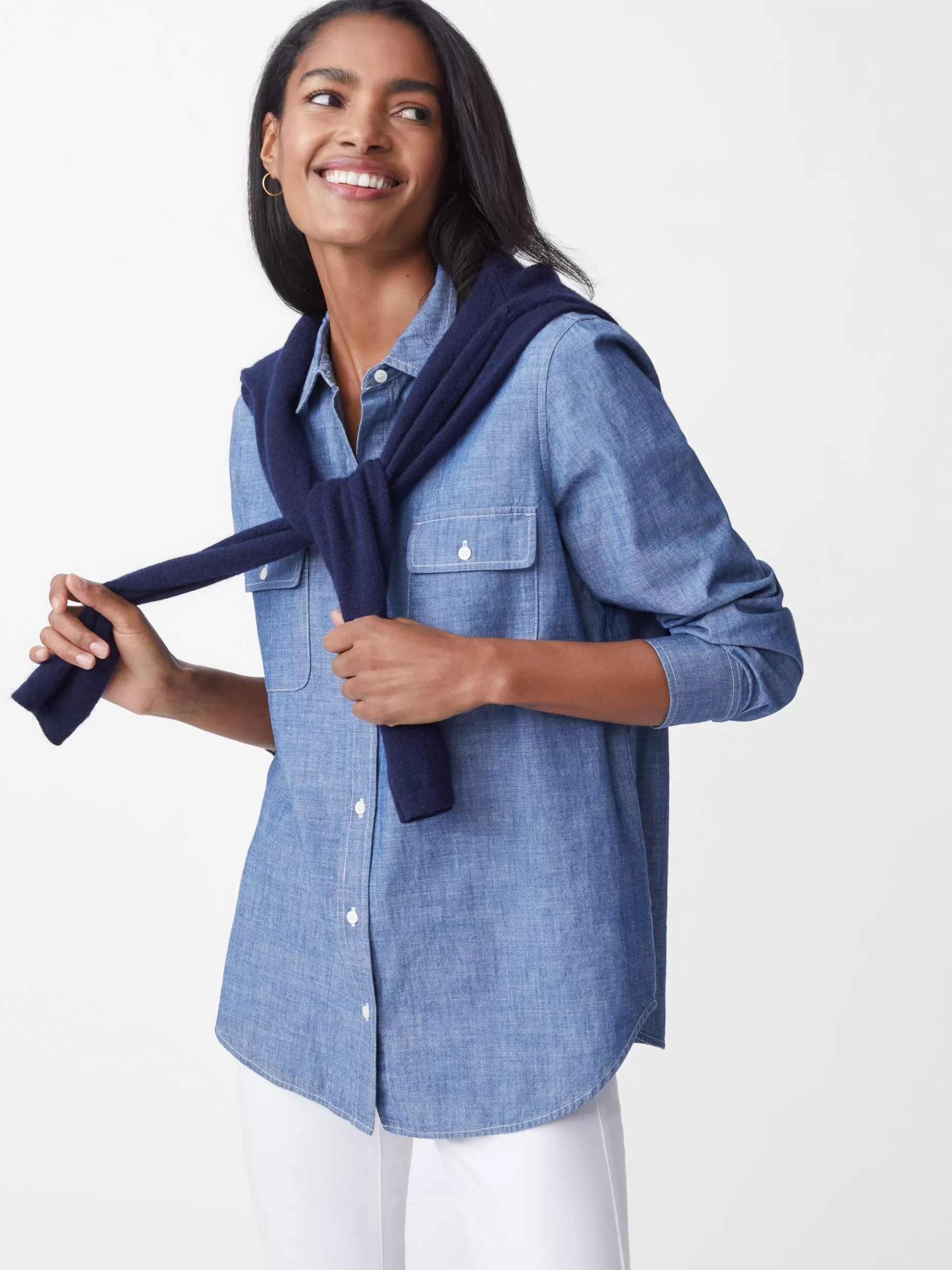 J. McLaughlin Miris Chambray Shirt-Women Tops