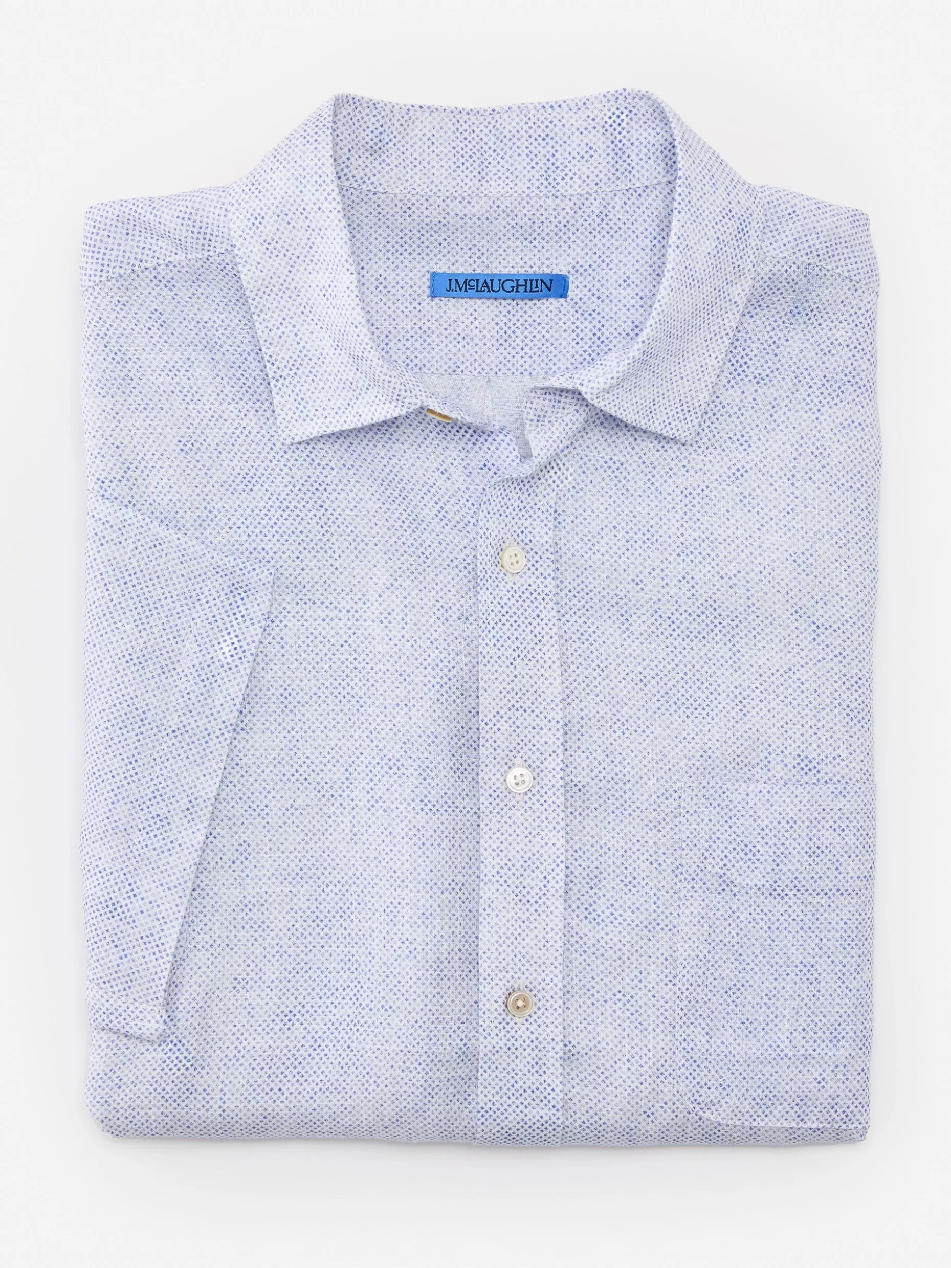 J. McLaughlin Montauk Modern Fit Linen Shirt In Mini Quatrefoil- Shirts