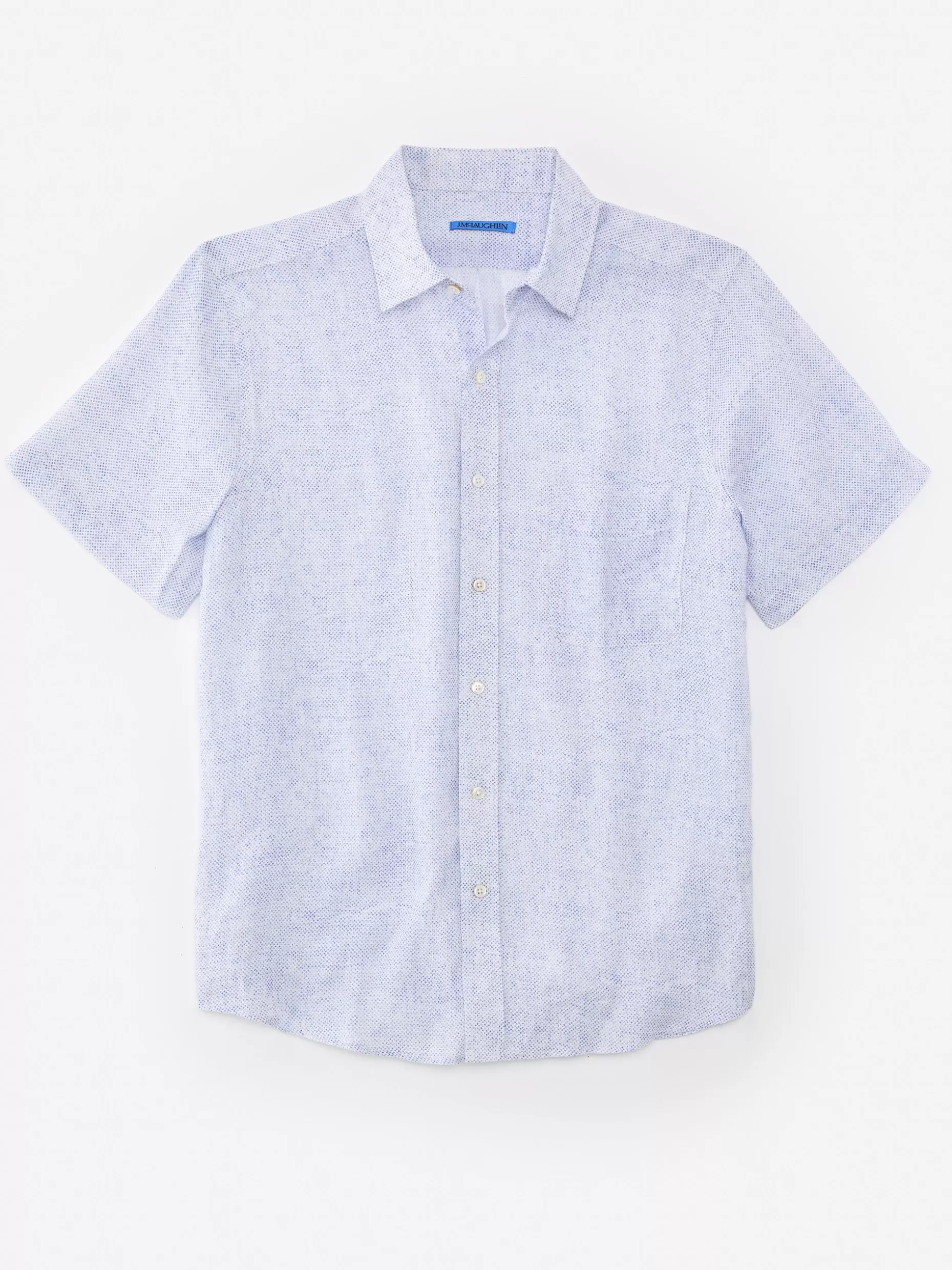 J. McLaughlin Montauk Modern Fit Linen Shirt In Mini Quatrefoil- Shirts