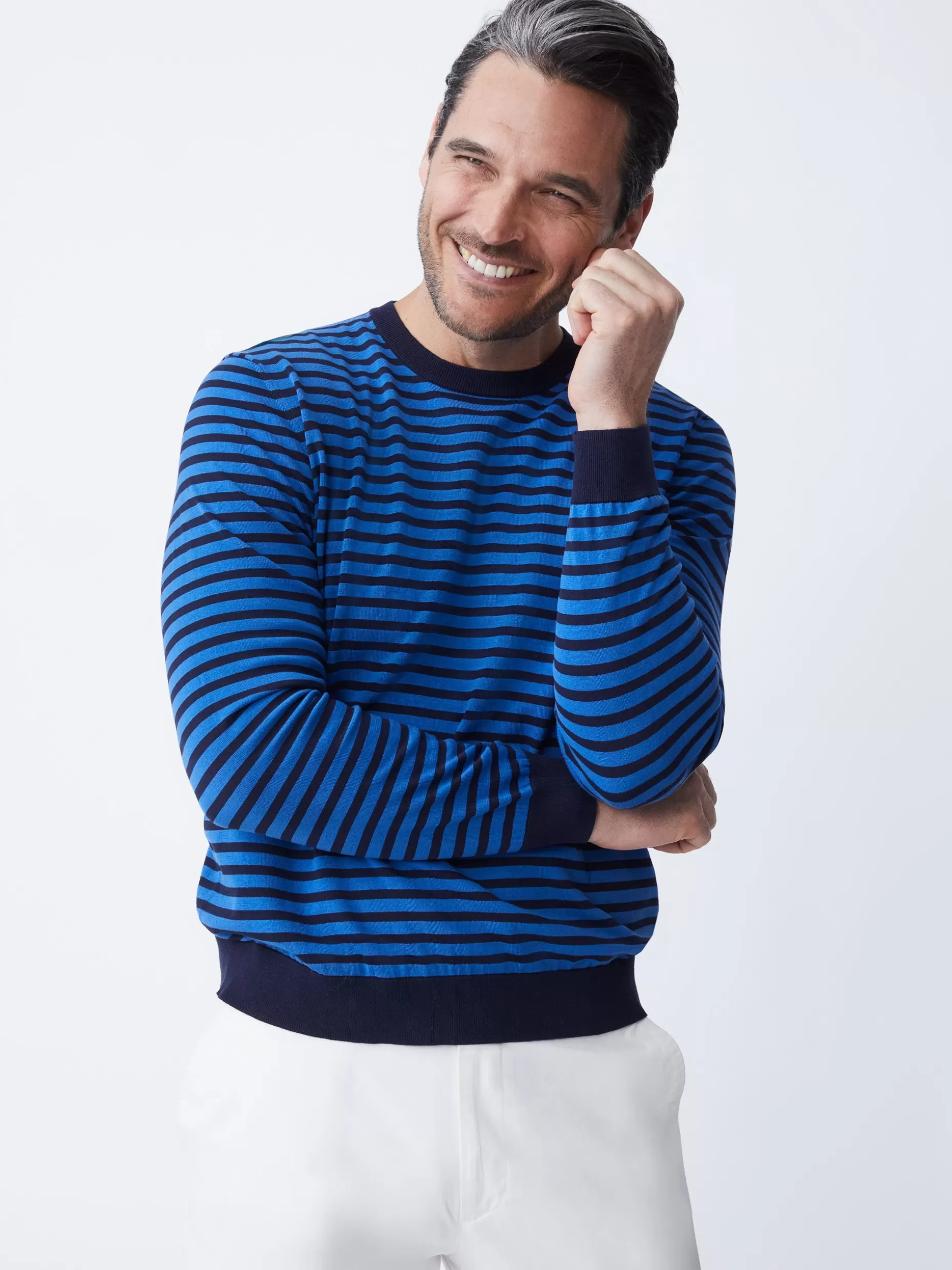 J. McLaughlin Nathan Sweater In Stripe- Sweaters