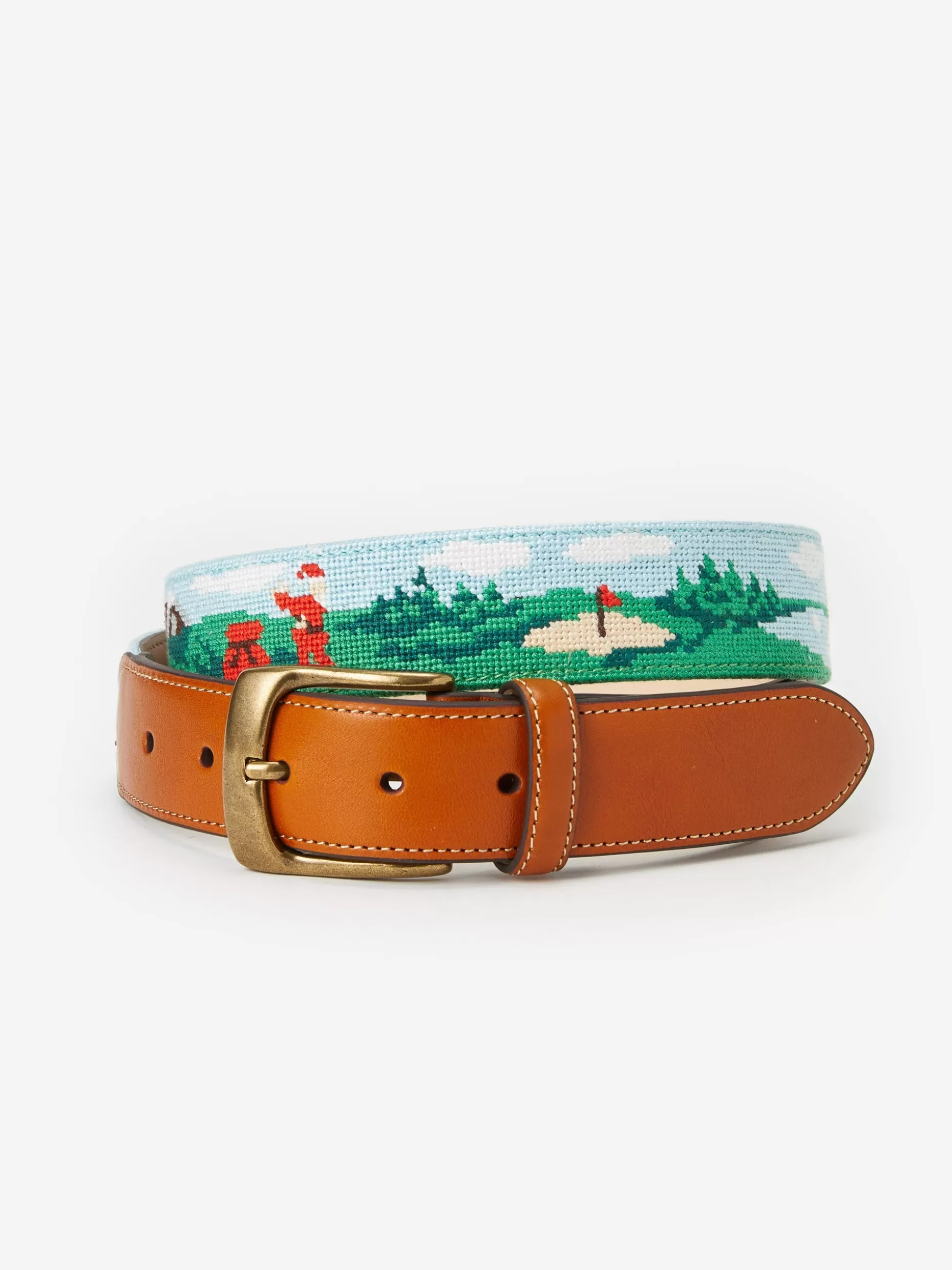 J. McLaughlin Needlepoint Belt In Santa Play Golf- Shoes & Accessories | Belts