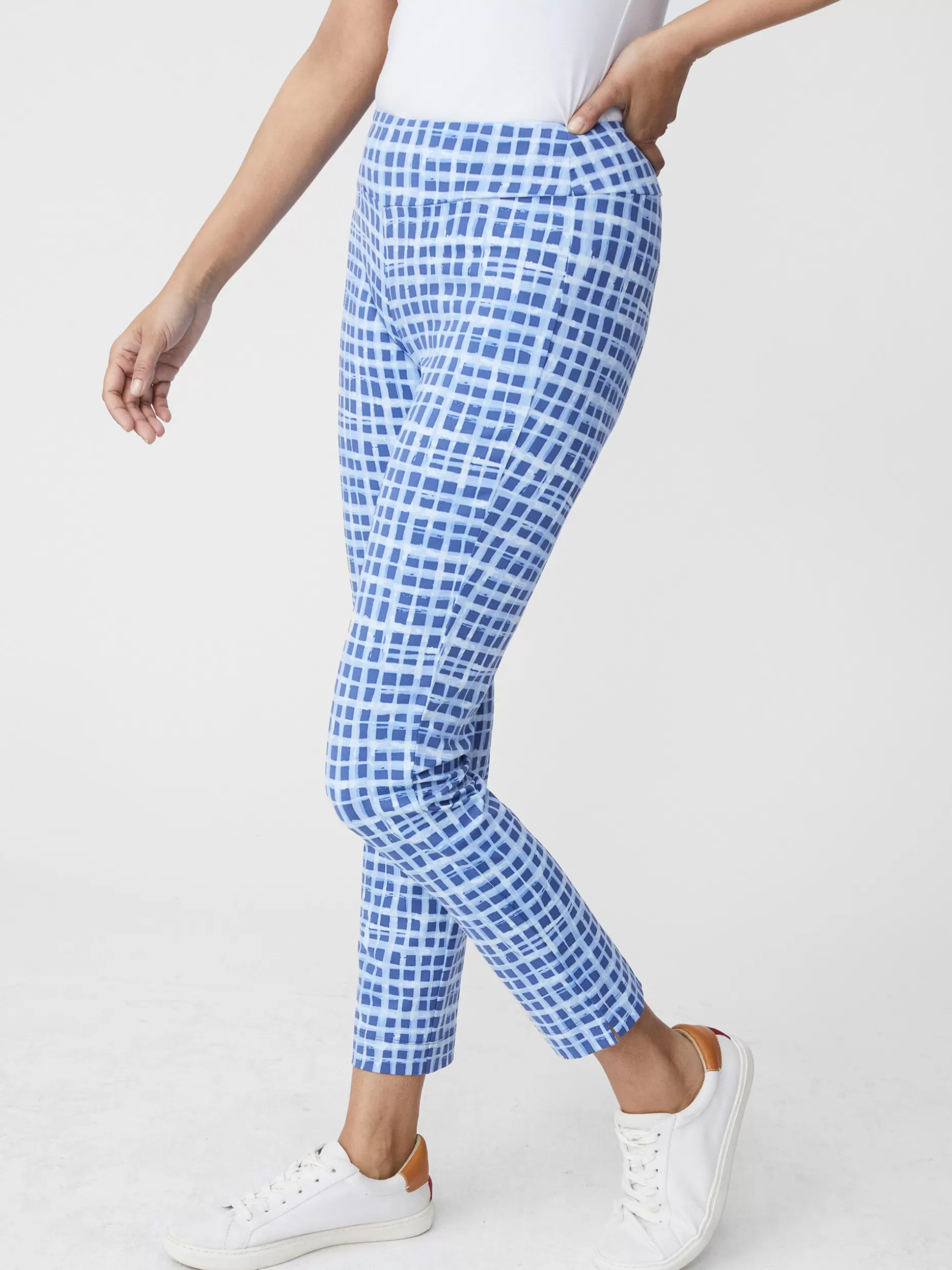 J. McLaughlin Newport Capri Pants In Painterly Check-Women Pants