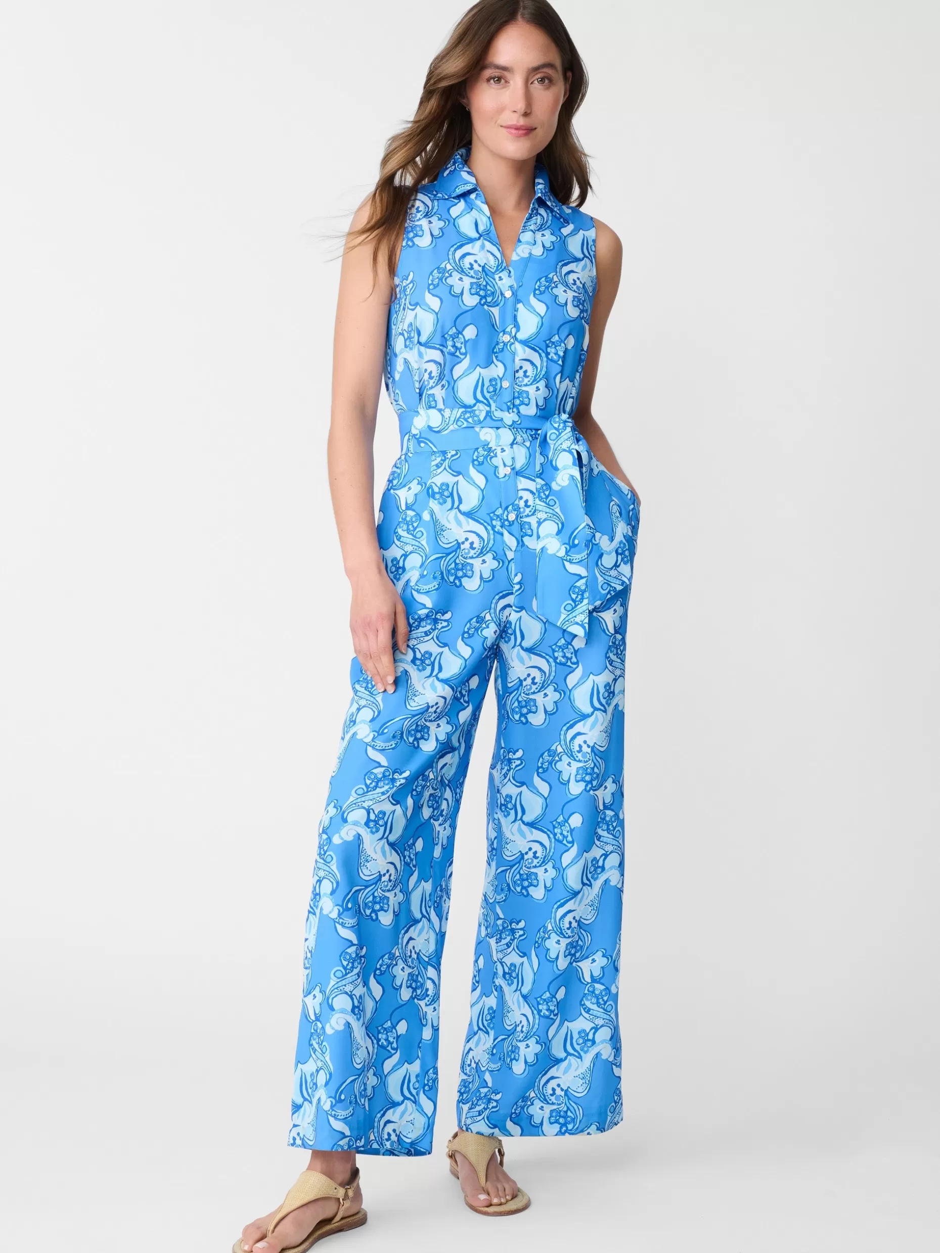 J. McLaughlin Nightingale Jumpsuit In Mini Trinidad Abstract-Women Dresses