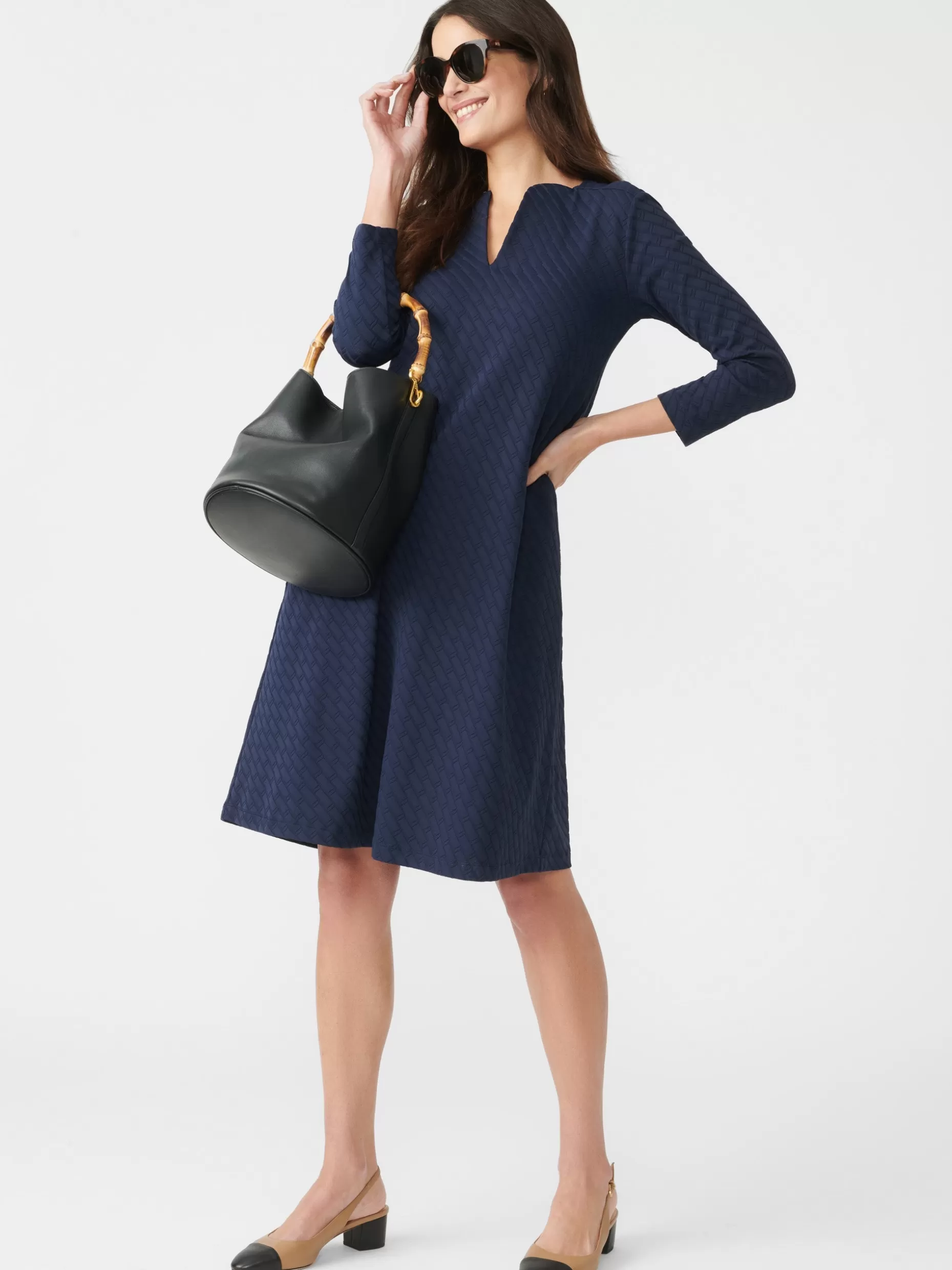 J. McLaughlin Octavia Dress In Fernwood Geo Jacquard-Women Dresses