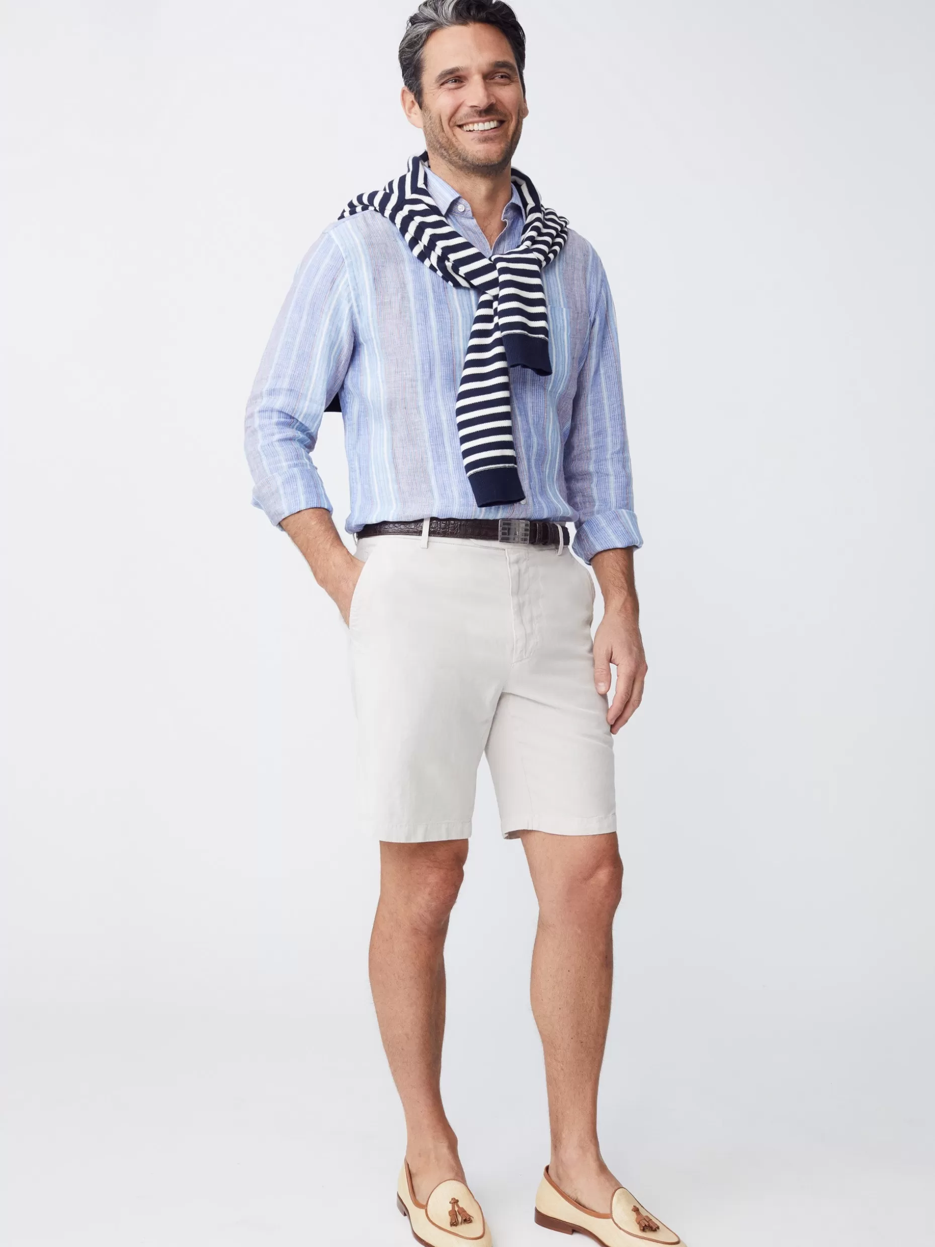 J. McLaughlin Oliver 9" Shorts In Italian Summer Twill- Shorts