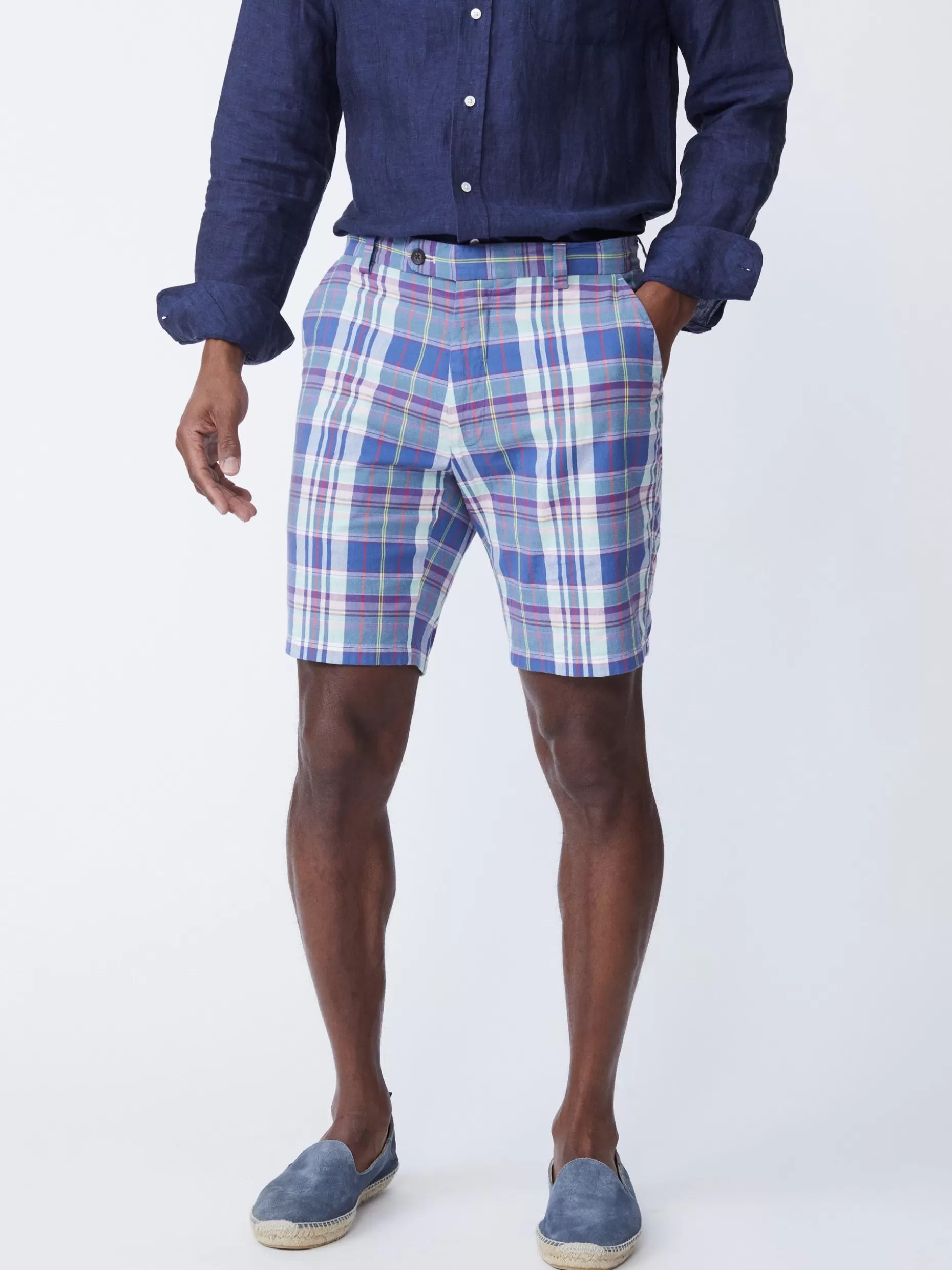 J. McLaughlin Oliver 9" Shorts In Plaid- Shorts