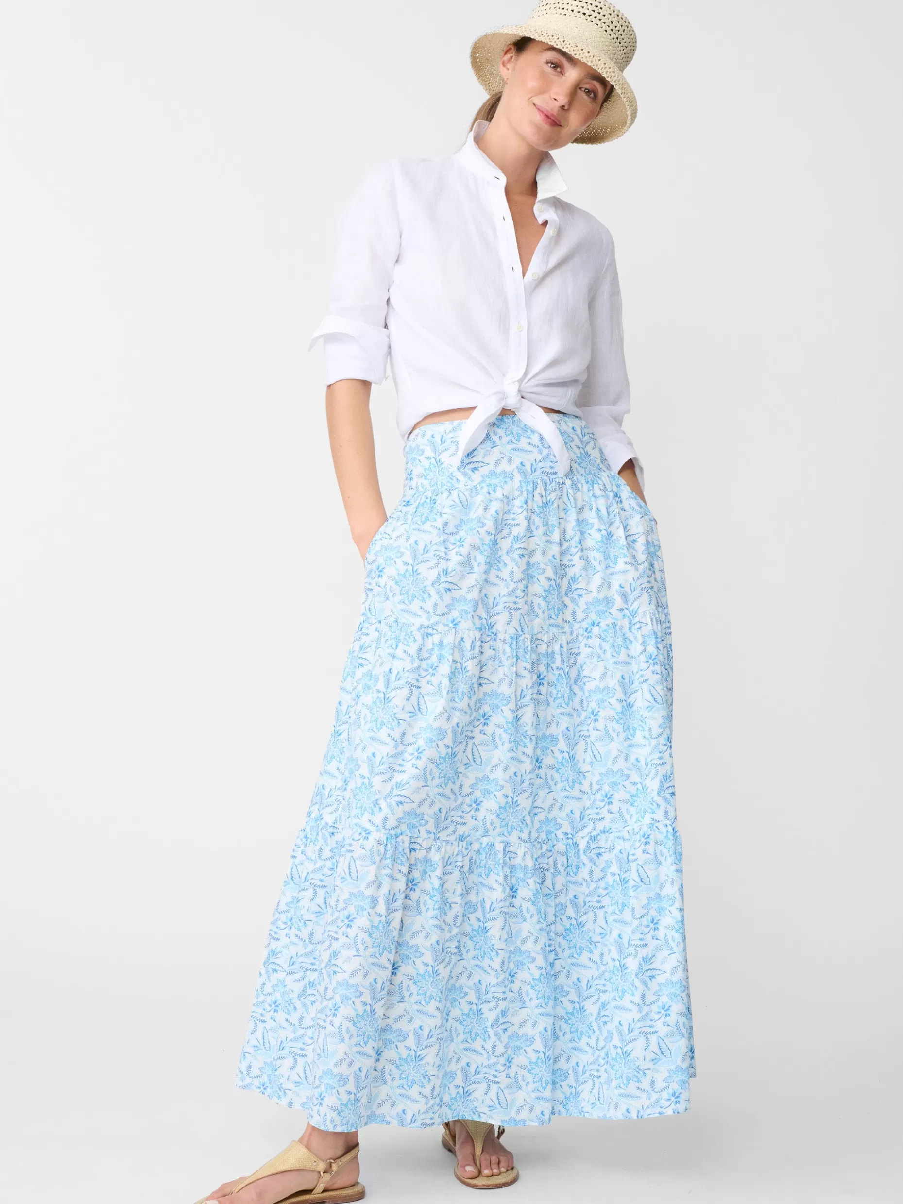 J. McLaughlin Ophelia Maxi Skirt In Mini Bloomsbury-Women Skirts & Skorts