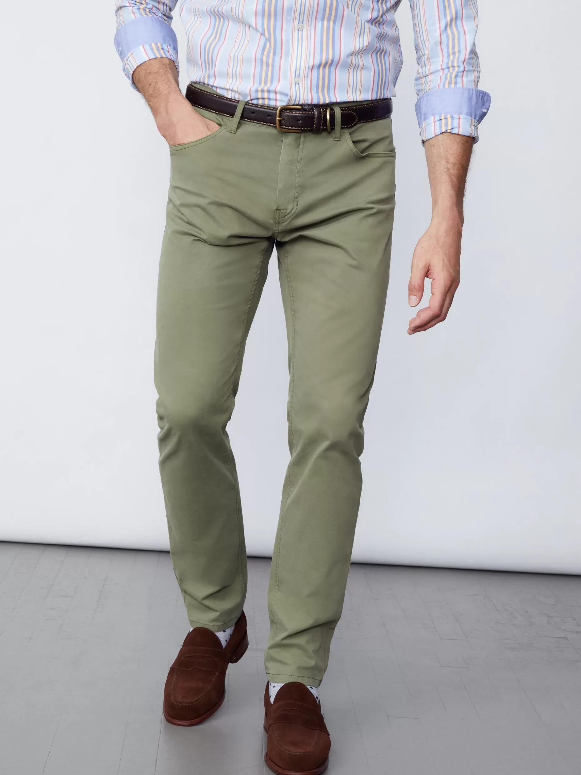 J. McLaughlin Parker 5-Pocket Straight Pants In Stretch Cotton Sateen- Pants