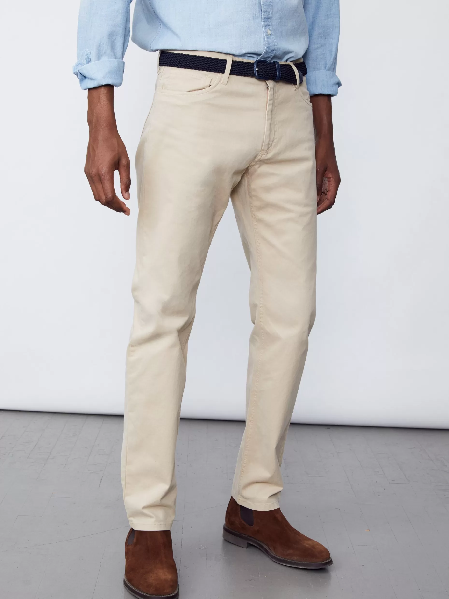 J. McLaughlin Parker 5-Pocket Straight Pants In Stretch Cotton Sateen- Pants