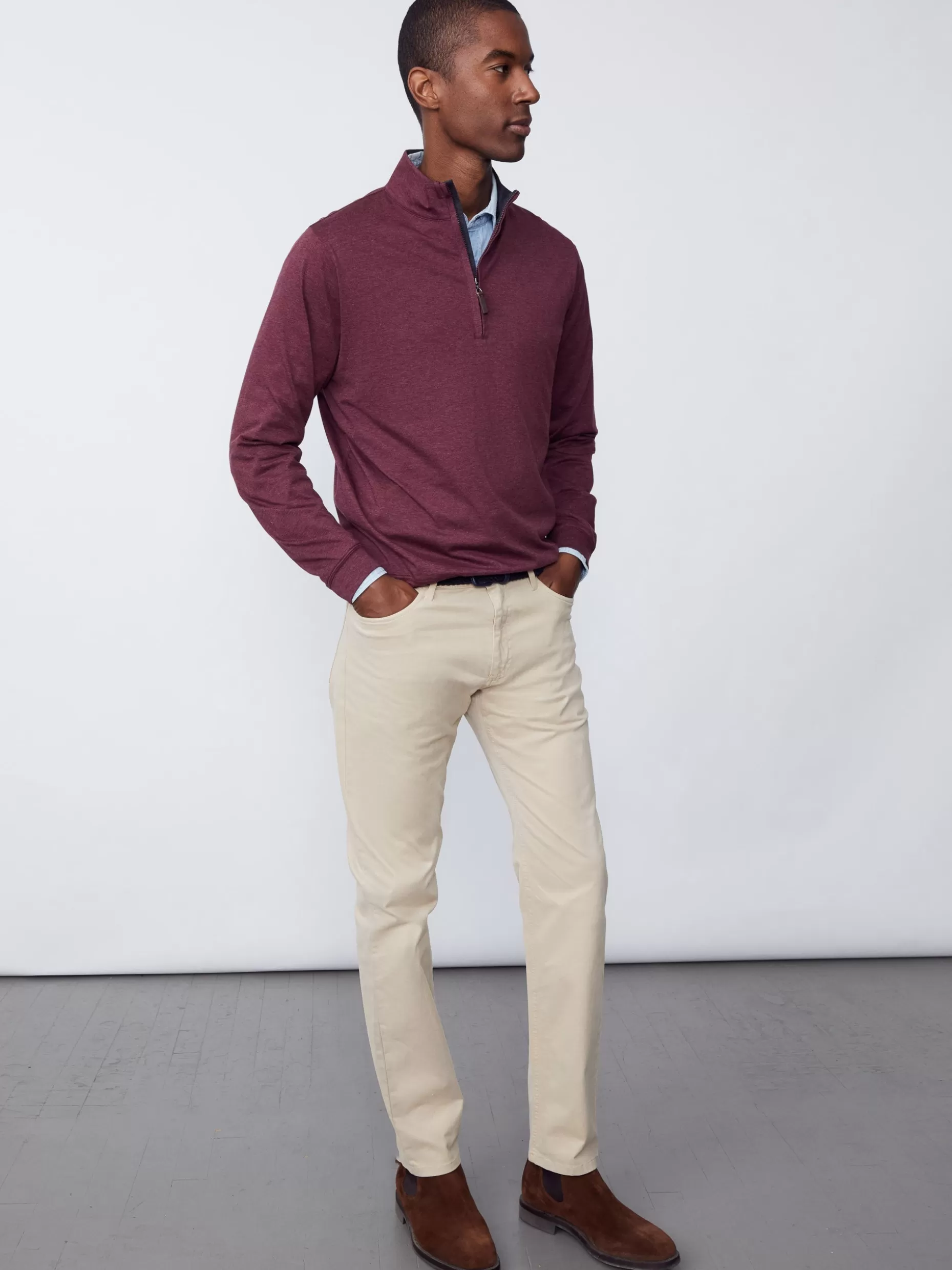 J. McLaughlin Parker 5-Pocket Straight Pants In Stretch Cotton Sateen- Pants