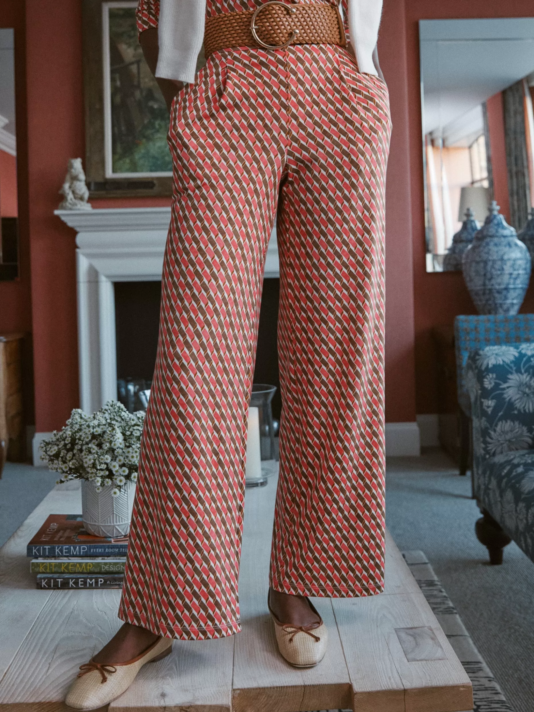 J. McLaughlin Pasha Pants In Mini Fernwood Geo-Women Suits & Sets | Pants