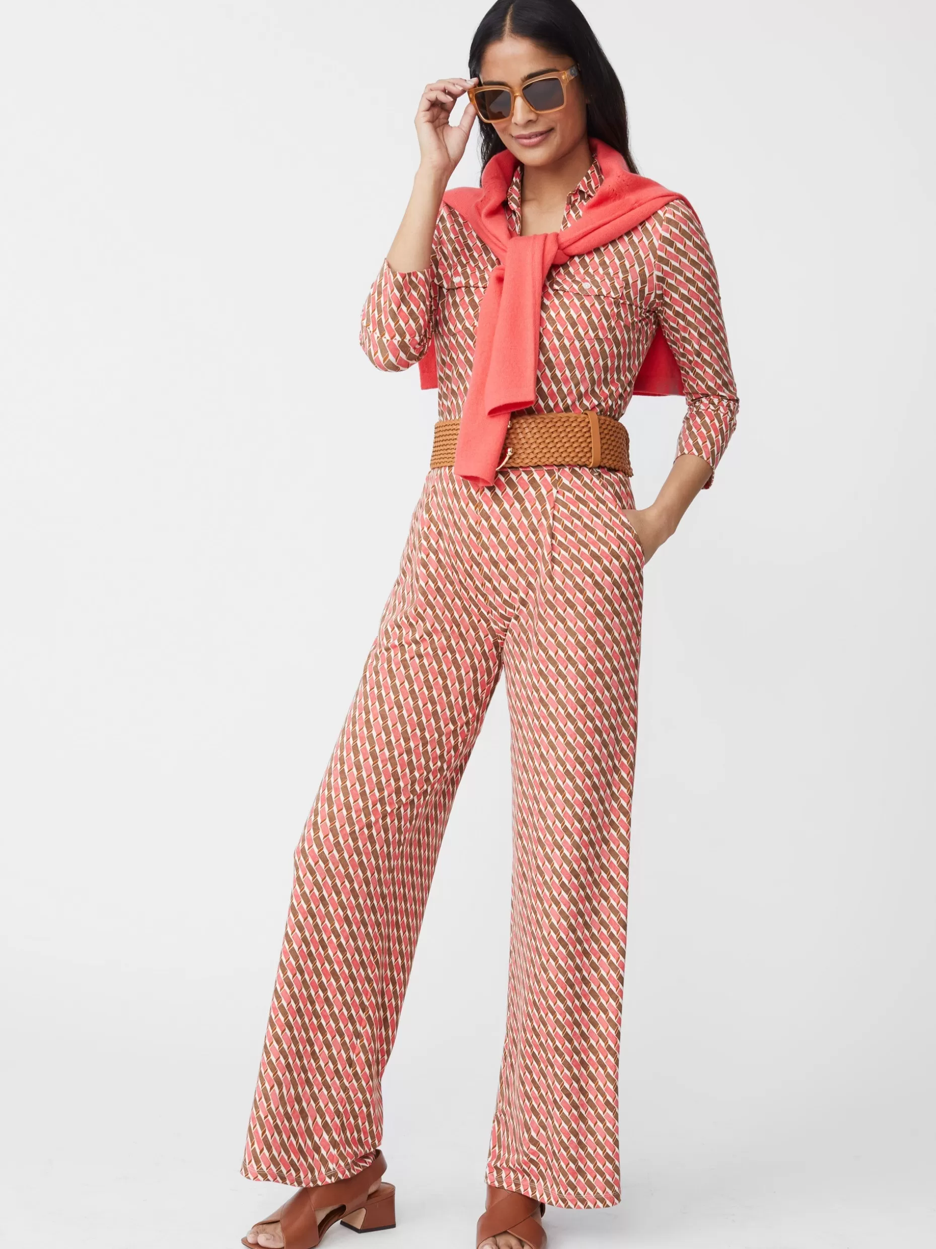 J. McLaughlin Pasha Pants In Mini Fernwood Geo-Women Suits & Sets | Pants