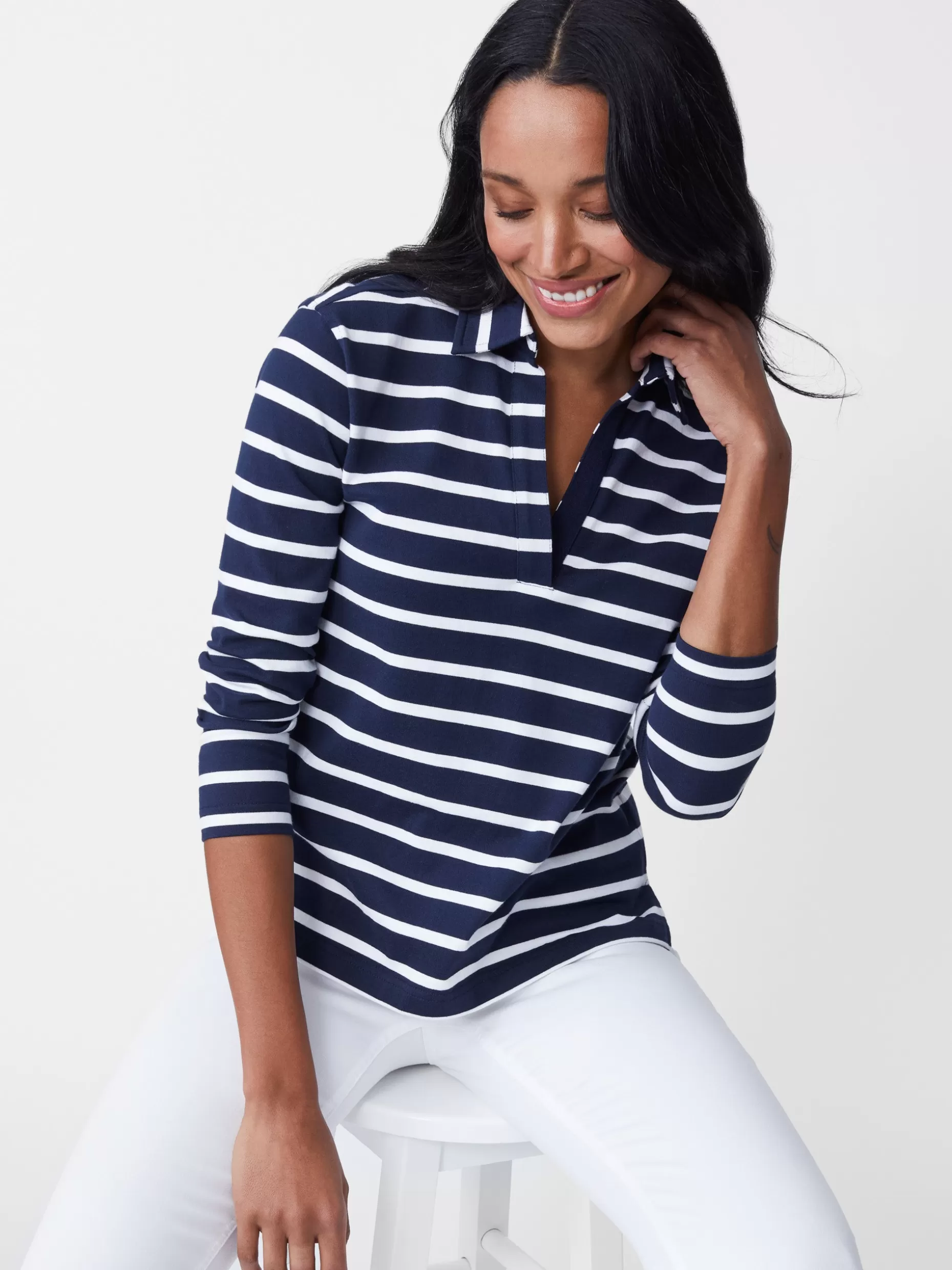 J. McLaughlin Poe Shirt In Stripe-Women Tops