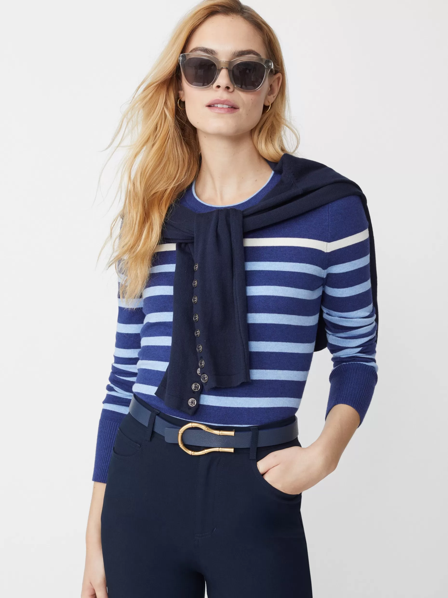 J. McLaughlin Poet Sweater In Stripe-Women Sweaters