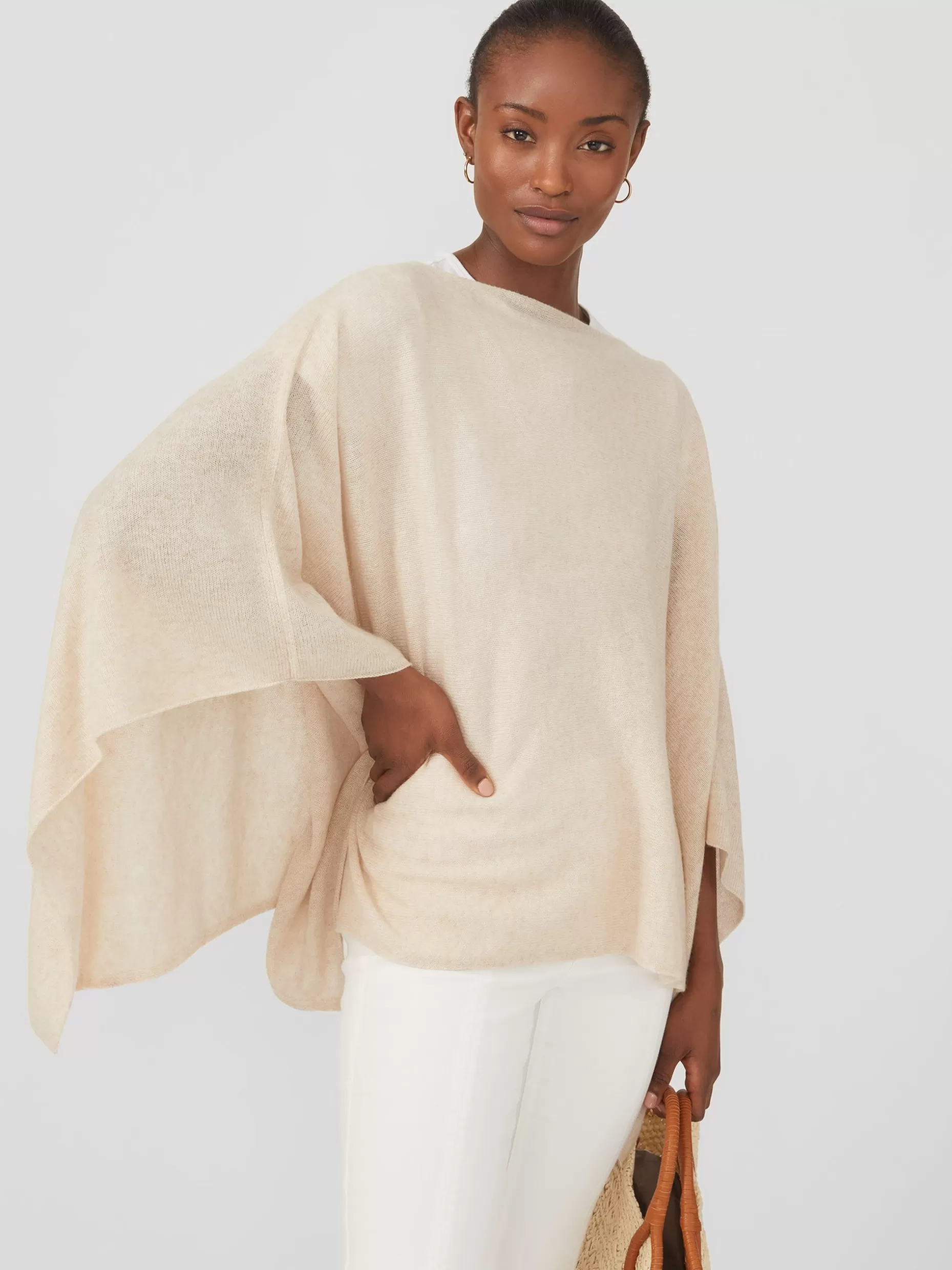 J. McLaughlin Rale Cashmere Poncho-Women Jackets & Outerwear | Sweaters