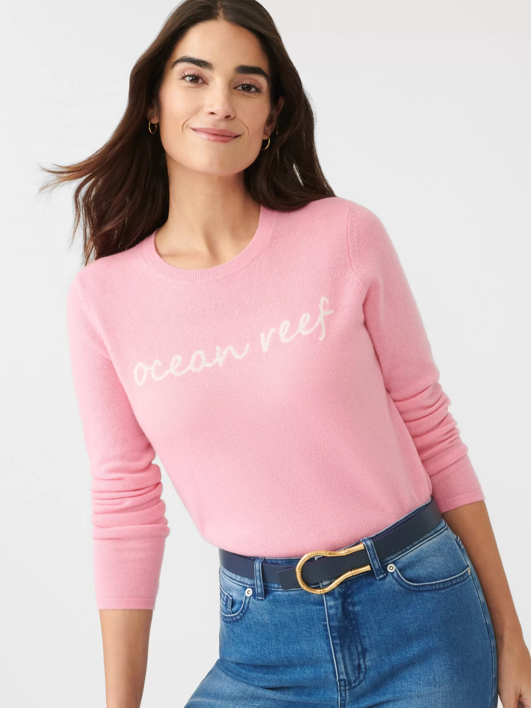 J. McLaughlin Shield Cashmere Sweater In Ocean Reef-Women Sweaters