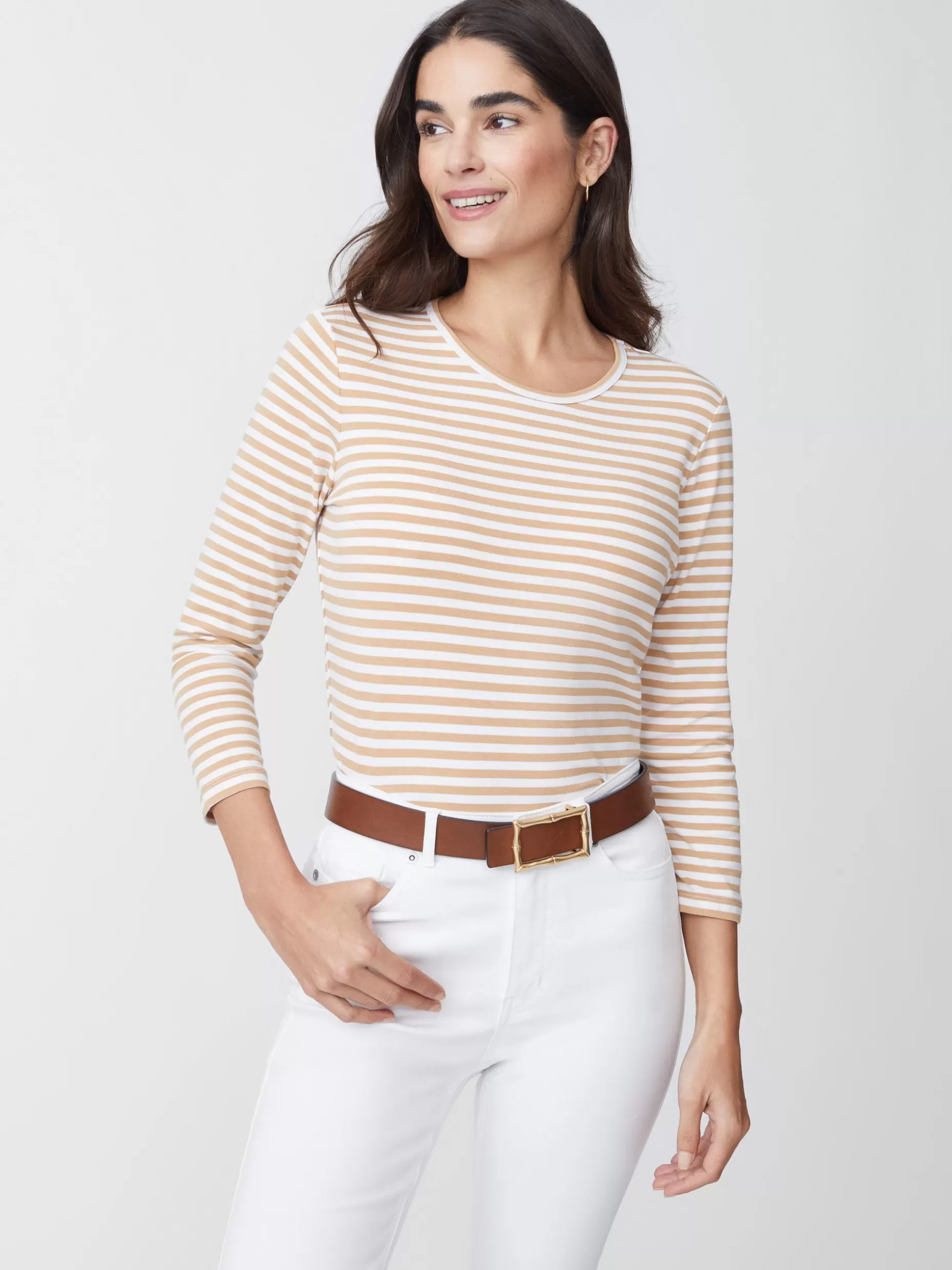 J. McLaughlin Sinclair Tee In Stripe-Women Tops | Tees