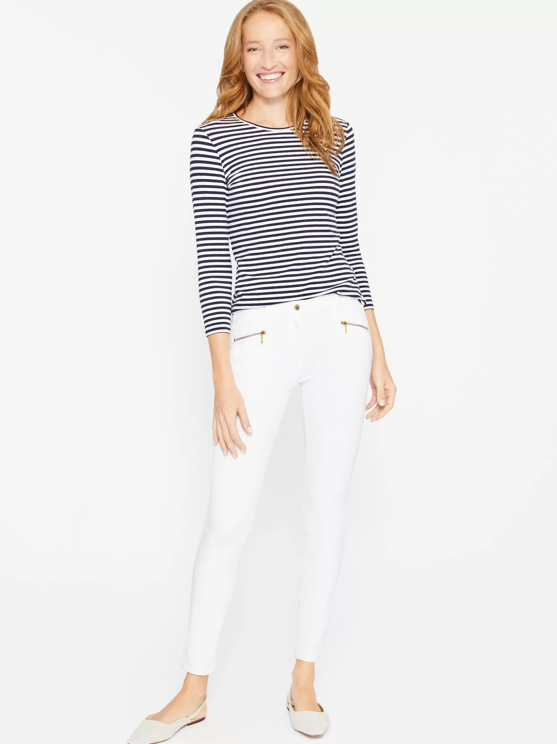 J. McLaughlin Sinclair Tee In Stripe-Women Tops | Tees