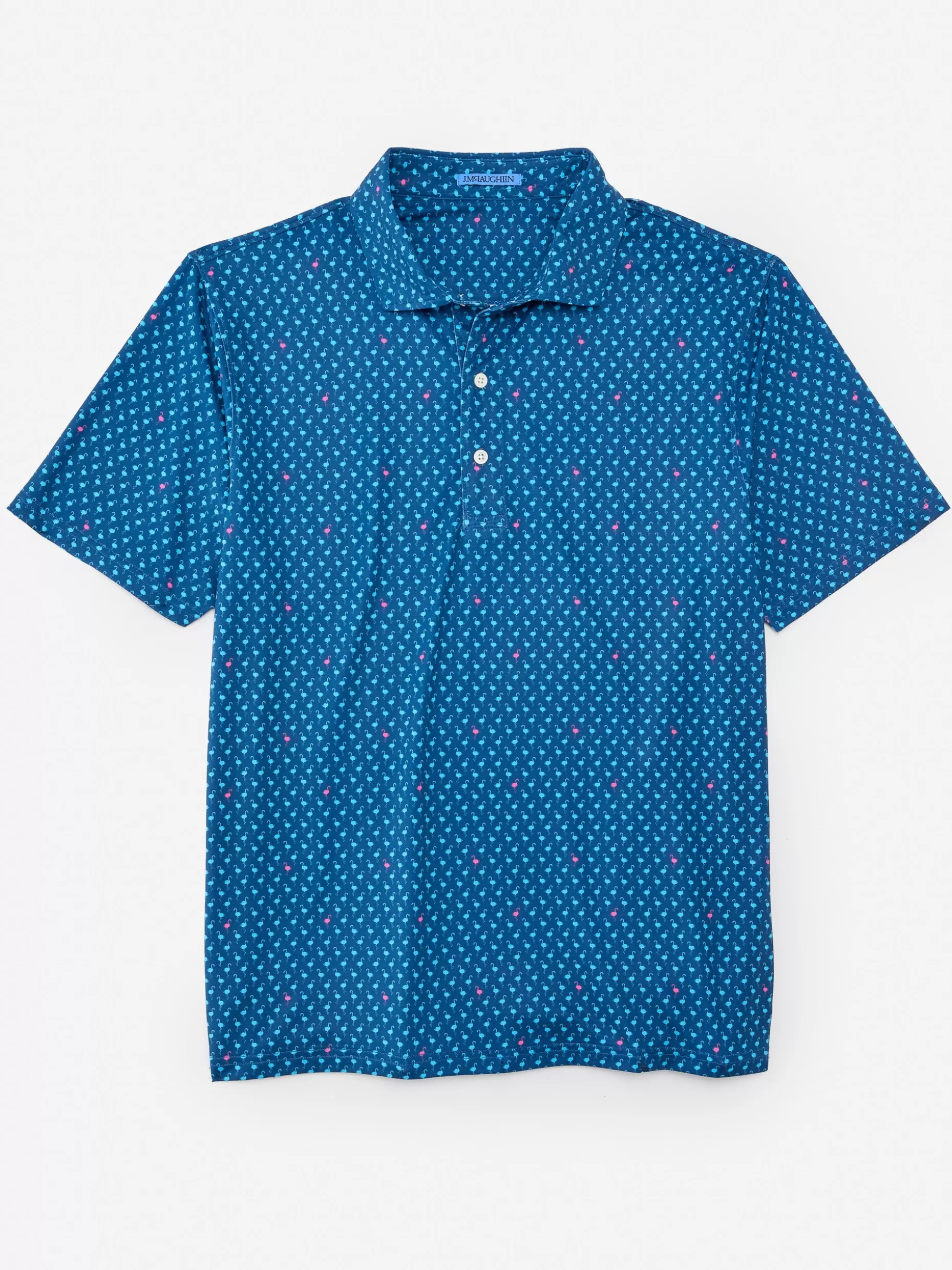 J. McLaughlin Springer Performance Polo In Flocks Of Fancy- Knits & Polos