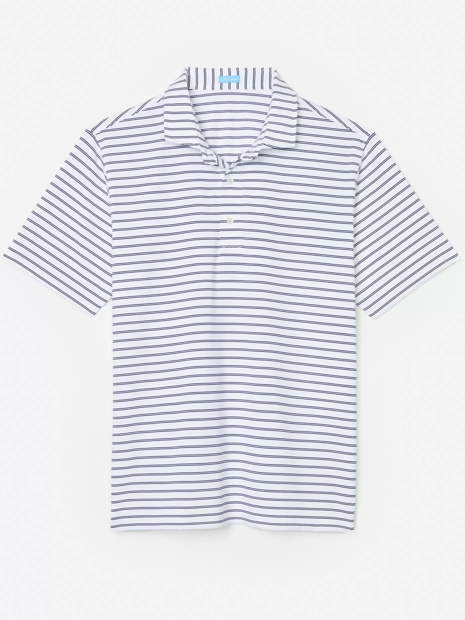 J. McLaughlin Springer Performance Polo In Harbor Stripe- Knits & Polos