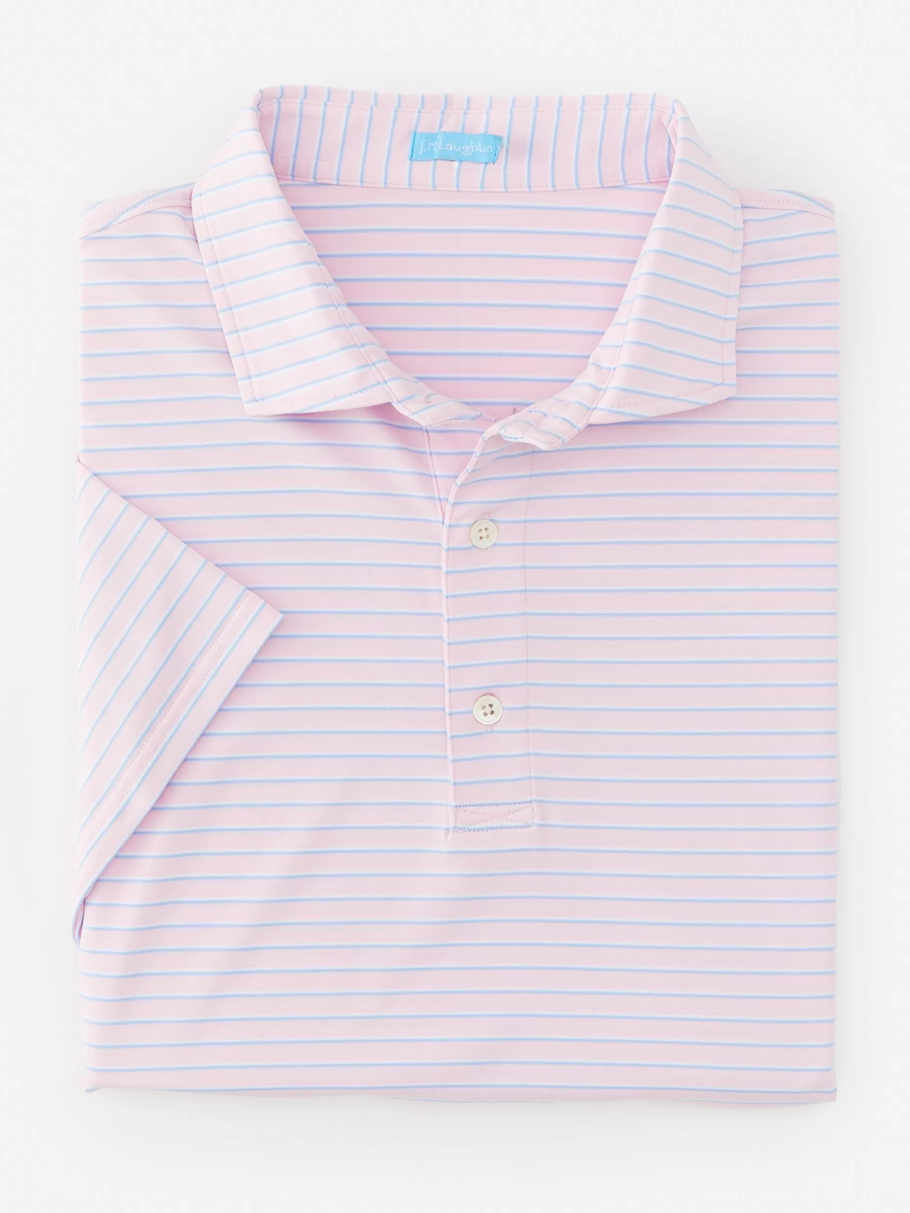 J. McLaughlin Springer Performance Polo In Murphy Stripe- Knits & Polos