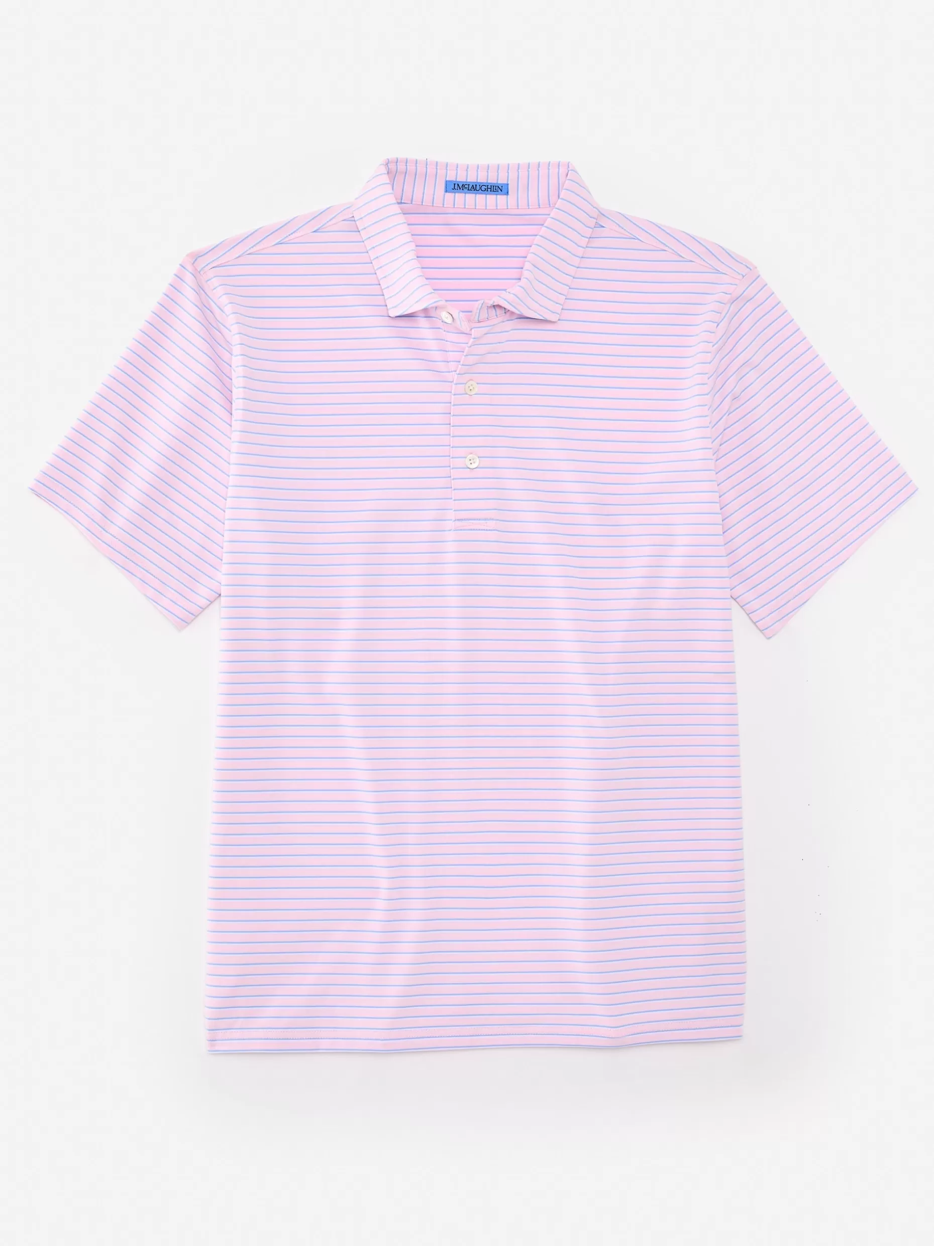 J. McLaughlin Springer Performance Polo In Murphy Stripe- Knits & Polos