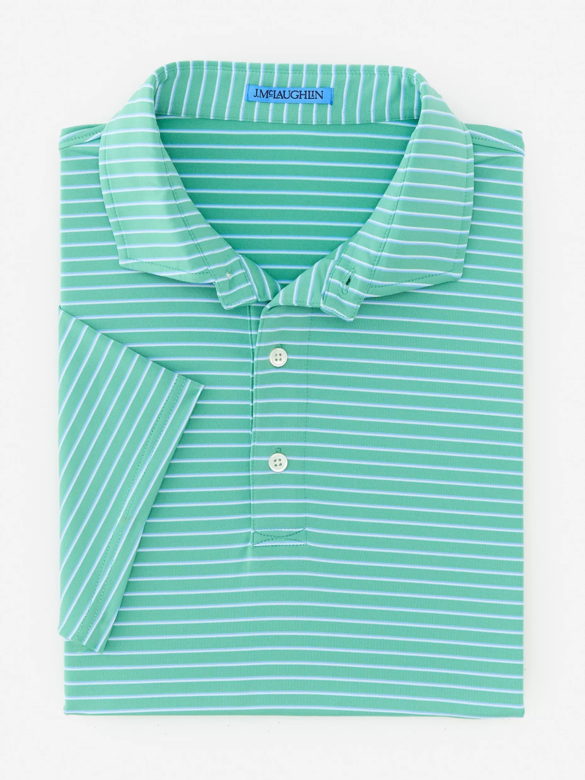 J. McLaughlin Springer Performance Polo In Murphy Stripe- Knits & Polos