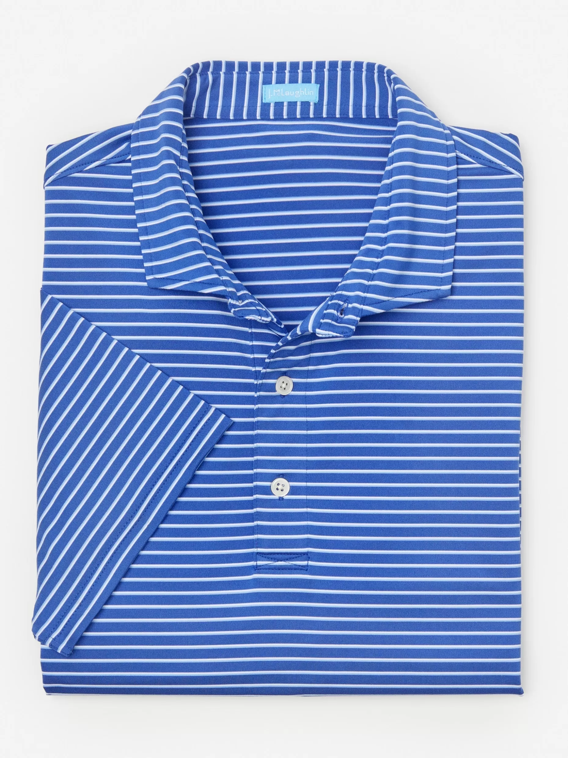 J. McLaughlin Springer Performance Polo In Murphy Stripe- Knits & Polos