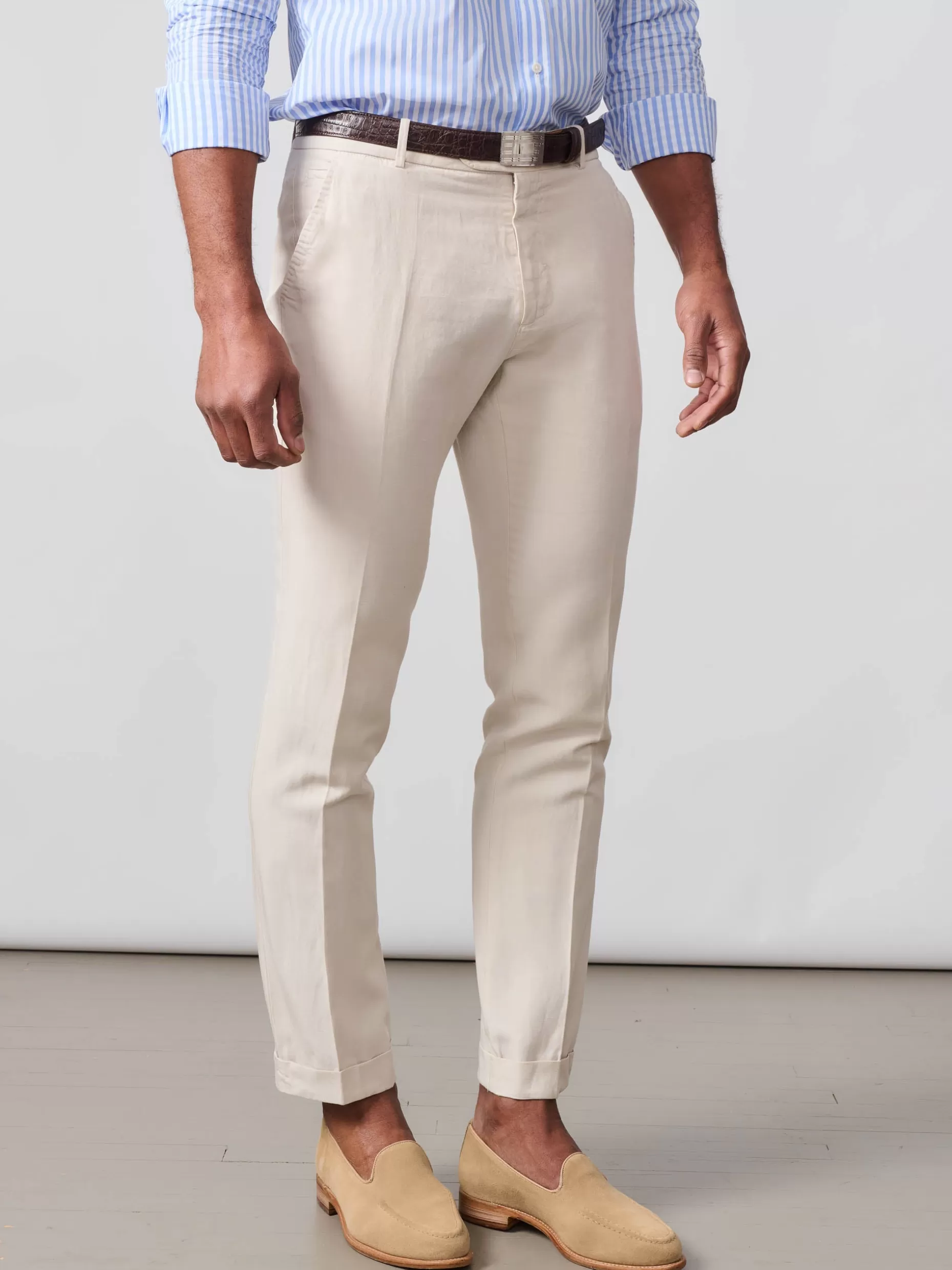 J. McLaughlin Taylor Straight-Fit Pants In Linen Blend- Pants