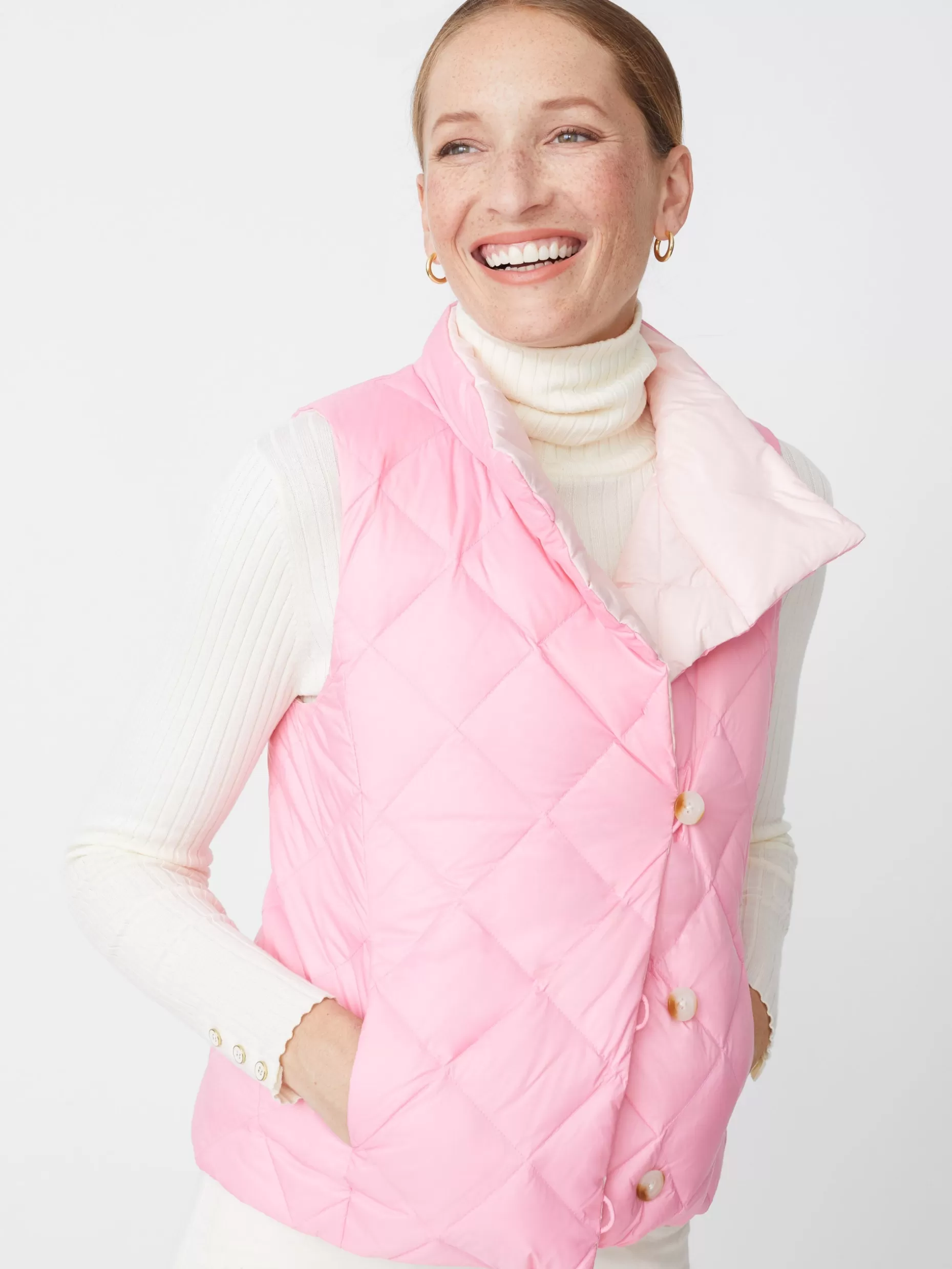 J. McLaughlin Vivian Reversible Puffer Vest-Women Jackets & Outerwear