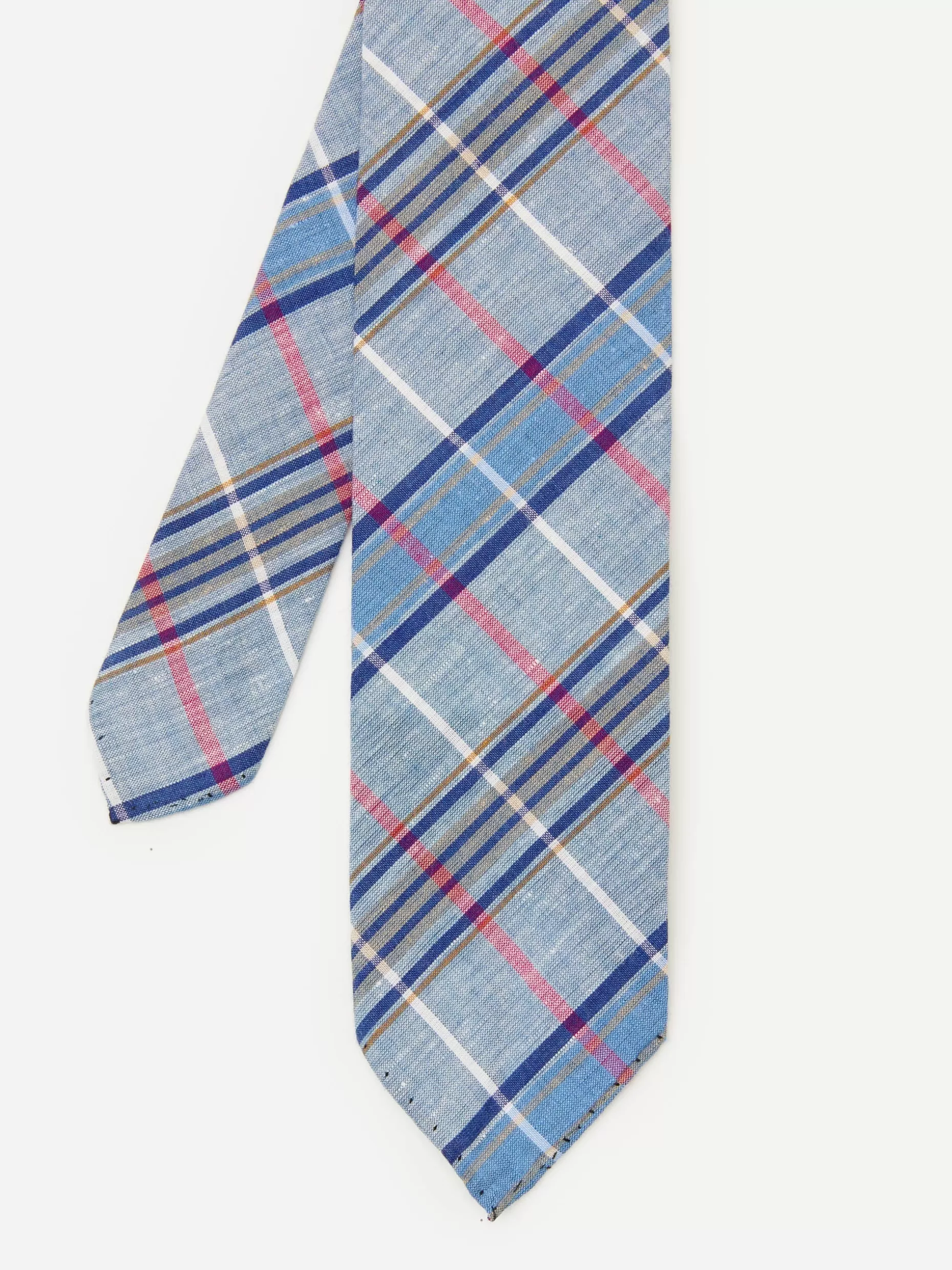 J. McLaughlin Woven Linen Cotton Tie In Plaid- Shoes & Accessories | Ties